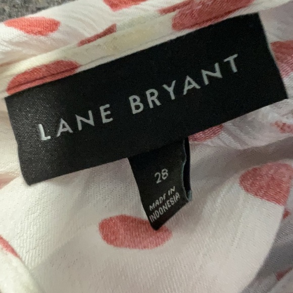 Lane Bryant White Short Sleeve Blouse with Red Polka Dots Women’s Plus Size 28 - Picture 4 of 9